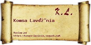 Komsa Lavínia névjegykártya